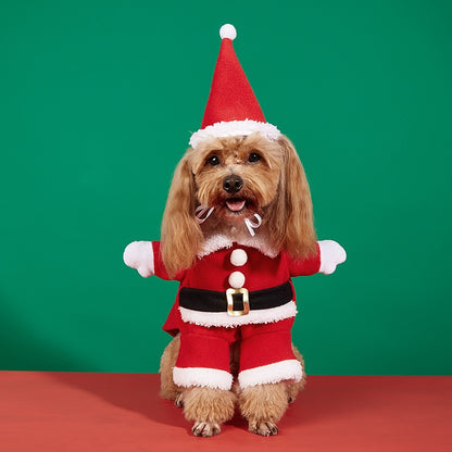 クリスマス 秋冬新作 犬服 ペット服 小中型犬 おしゃれ 安い 猫服 犬服 冬の新作サンタ犬服立つサンタ服ペット服