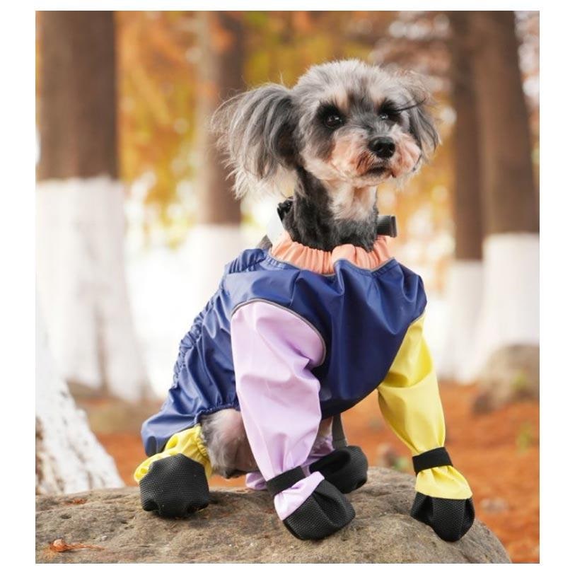 防水 犬 犬用レッグカバー サスペンダー付き防水犬用ブーツ レインコート 調節可能 脱げない 犬服 新作 セール 犬用レッグカバー 滑り止め レインパンツ