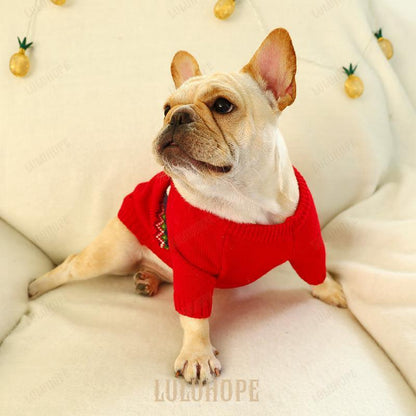 犬 服 犬の服 ペット服 ドッグウェア セーター ニット クリスマス サンタ柄 秋冬 保温防寒 小中型犬 メール便対応
