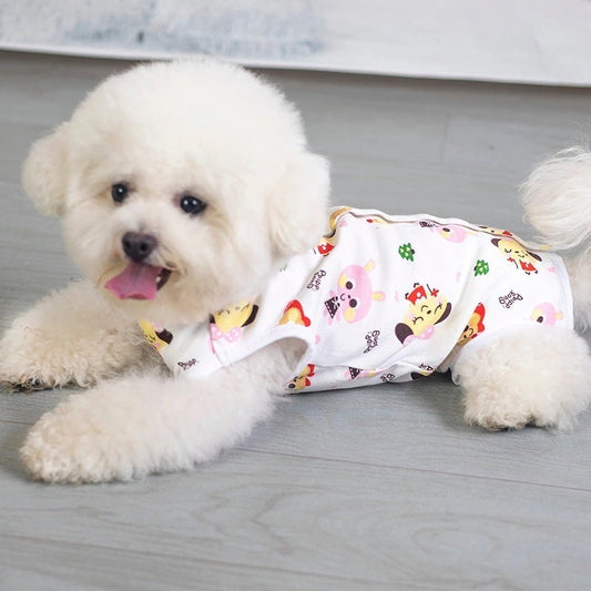 春夏新作 犬服 ペット服 犬 洋服 ペット 犬用品 小中型犬 犬服 夏秋 エアコン おなかプロテクター 全部入り 服 ベスト パジャマ