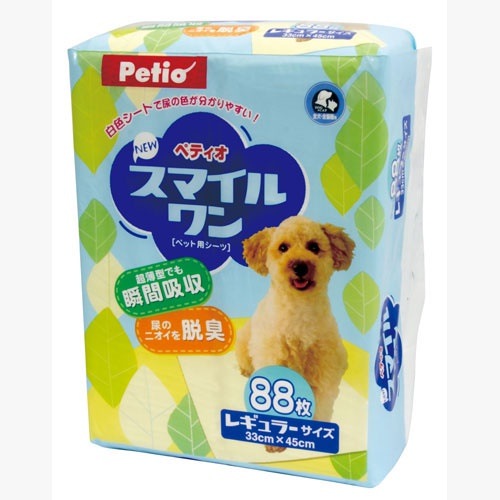 <a href="https://www.qoo10.jp/gmkt.inc/Search/brand.aspx?brandno=66334" target="_blank" class="title_brand" id="btn_brand" title="ペティオ">ペティオ</a>NEWスマイルワン レギュラー 88枚 犬猫用 イヌ ネコ シーツ レギュラー ＮＥＷスマイルワン
