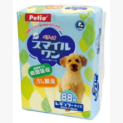 <a href="https://www.qoo10.jp/gmkt.inc/Search/brand.aspx?brandno=66334" target="_blank" class="title_brand" id="btn_brand" title="ペティオ">ペティオ</a>NEWスマイルワン レギュラー 88枚 犬猫用 イヌ ネコ シーツ レギュラー ＮＥＷスマイルワン