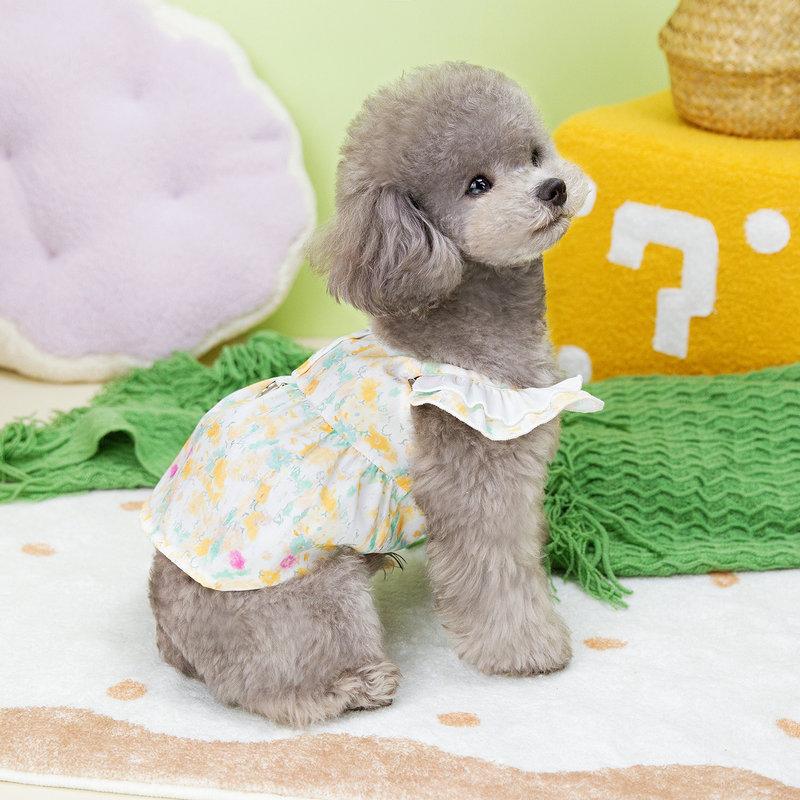 早い者勝ち 発売特典ペットウェアワンピースカン犬服ドッグウェア洋服袖なし花柄総柄お散歩お出かけおしゃれかわいい犬いぬペット服