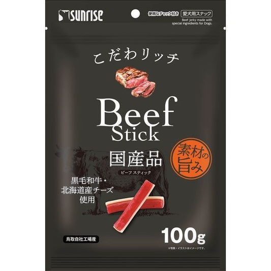 <a href="https://www.qoo10.jp/gmkt.inc/Search/brand.aspx?brandno=26472" target="_blank" class="title_brand" id="btn_brand" title="マルカン">マルカン</a>こだわリッチ ビーフスティック 100g