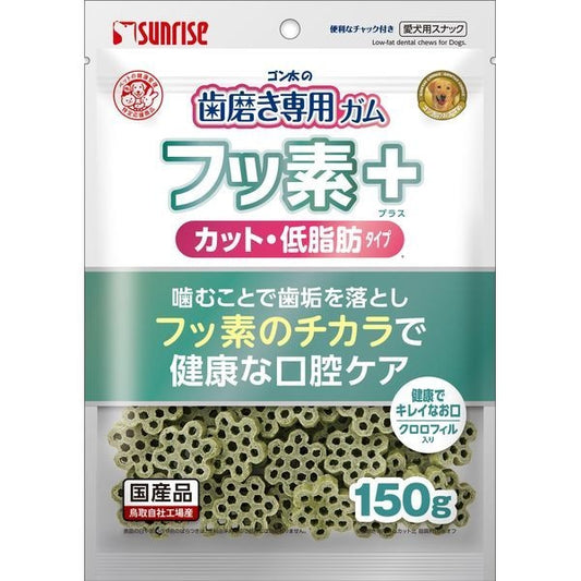 <a href="https://www.qoo10.jp/gmkt.inc/Search/brand.aspx?brandno=26472" target="_blank" class="title_brand" id="btn_brand" title="マルカン">マルカン</a>ゴン太の歯磨き専用ガム フッ素プラス カット クロロフィル入り 低脂肪 150g