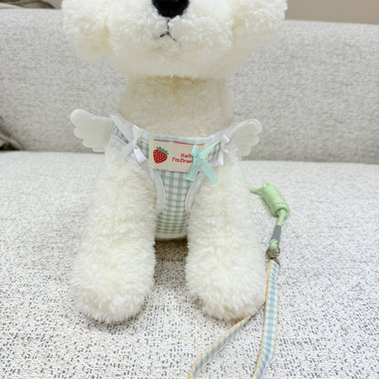 新しい犬の胸の背中のかわいいペットのベスト式の小型犬の牽引紐は犬のひもの翼のレースを散歩します メガ割ワンピースパンツトートバッグ