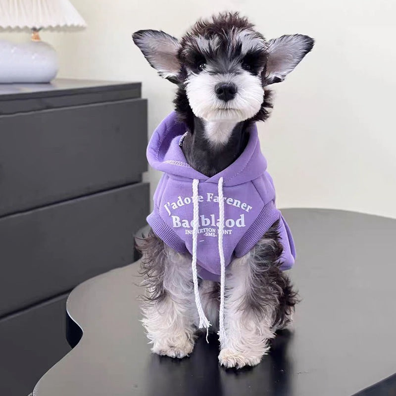 ペット服 春秋 小型犬 ノースリーブ ドローストリング フード付きトレーナー 小型犬＆中型犬 犬服