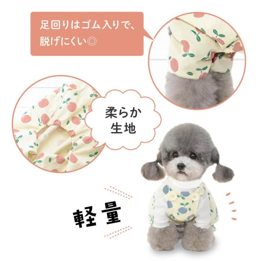 犬服 キャミソール ドッグウェア ワンピース サロペット 秋服 夏服 春服 かぼちゃパンツ カットソー ドッグウエア 犬の服 犬 服 フルーツ柄かぼちゃパンツ
