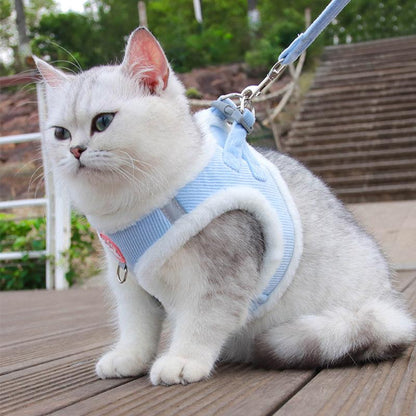 おしゃれ かわいい 胴輪 ペット 服 ねこ 猫用 ハーネス 猫 冬用 小型犬 可愛い 散歩 猫ハーネス お出かけ 抜けない 抜けない ネコ リード キャット 外出