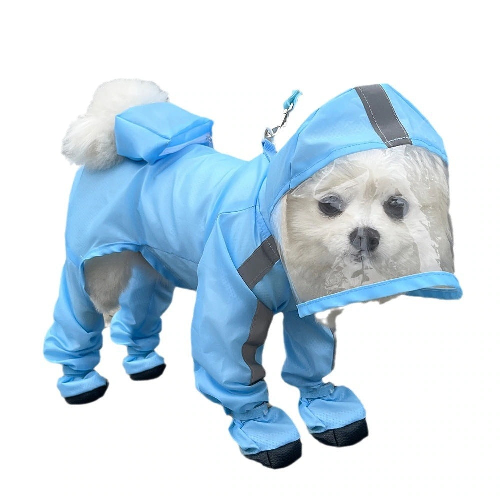 人気リーシャブル子犬犬4本足マッキントッシュ防水オールインワン足付き小型犬