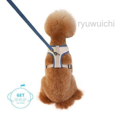 高品質新入 ハーネスリード 2点セット ベストタイプ 犬 猫 ドッグ キャット 小型犬 中型犬 ペット用品 ペットグッズ ハーネス リード 胴輪 無地 メッシュ