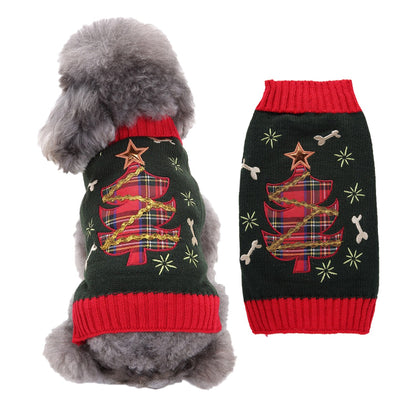 人气新作ペット服 中小型犬VIPテディニューファーザークリスマスペットニットジャンパー犬の服 ペット服