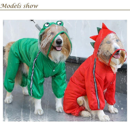 犬服 レインコート ドッグウェア 雨具 レインウェア ポンチョジャケット ペット服 ドッグ フード付き 反射テープ付き 雨の日 防水