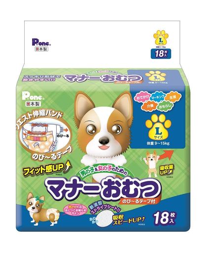 PONE P.ONE マナーおむつのび~るテープ付き L 18P