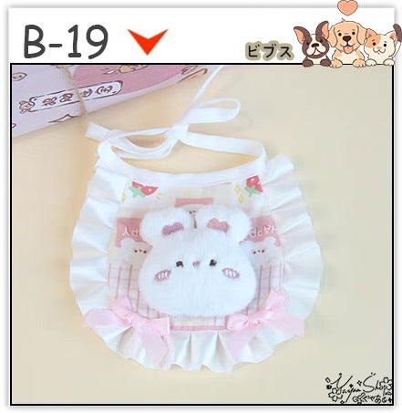 【3+1枚 / 5+2枚】超人気のインスタイルフラワービブ猫唾液タオル純粋な手作り犬用ビブペット織りネックスカーフ