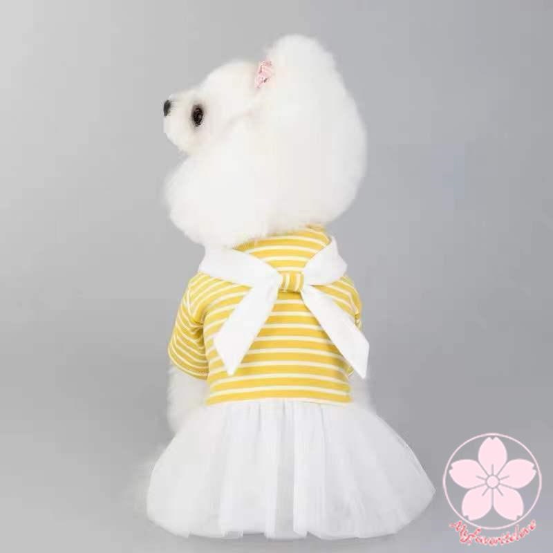 新品 大人気 ペット 服 安い 犬 春 夏 秋 ボーダー ワンピース フリル かわいい 可愛い ハイブランド 猫 ドッグウェア