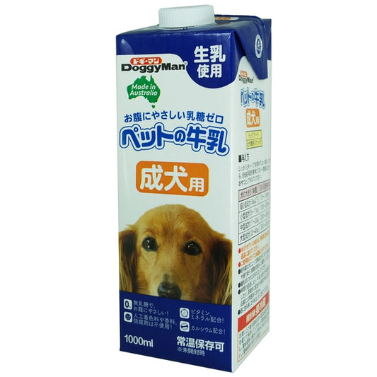 <a href="https://www.qoo10.jp/gmkt.inc/Search/brand.aspx?brandno=25753" target="_blank" class="title_brand" id="btn_brand" title="ドギーマン">ドギーマン</a>ペットの牛乳 成犬用 1000ml
