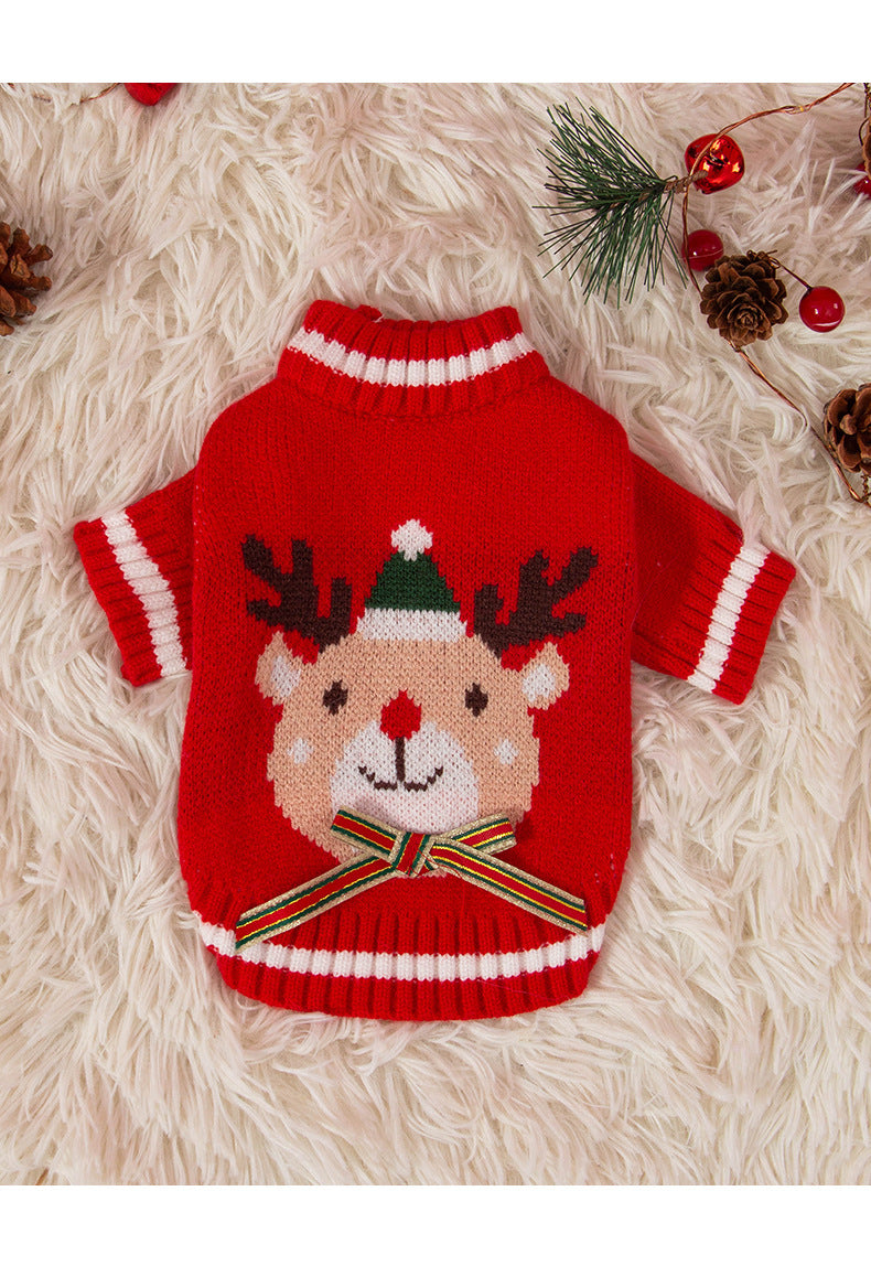 本日の限定商品秋と冬犬エルククリスマスお祝いセーター小型および中型犬猫ペット服新年服 ペット服