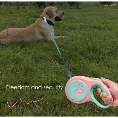 犬用リード リード ワンタッチ ロープ 巻き取り 5m フック ロック機能付 夜間 安心 安全 中型犬 軽い 丈夫 散歩 小型犬 長い 伸縮 軽量
