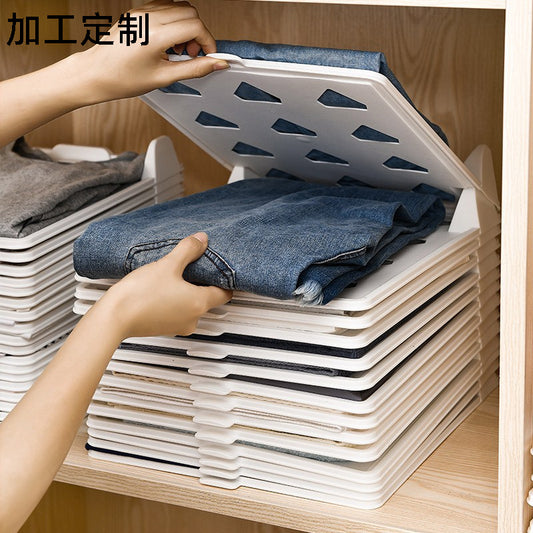 叠衣服收纳神器懒人叠衣板 毛衣折衣板t恤衬衫整理睡衣柜分类批发