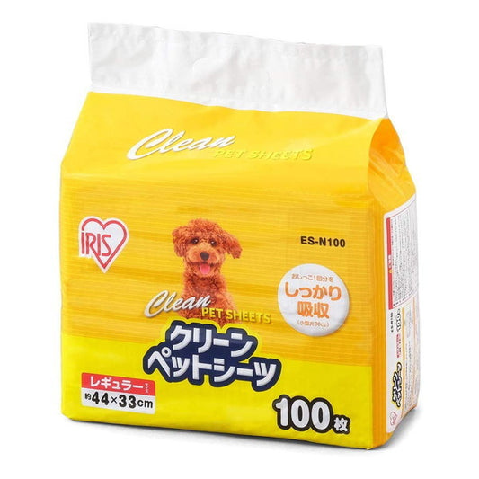 <a href="https://www.qoo10.jp/gmkt.inc/Search/brand.aspx?brandno=49458" target="_blank" class="title_brand" id="btn_brand" title="アイリスオーヤマ">アイリスオーヤマ</a>クリーンペットシーツ レギュラー100枚 ES-N100