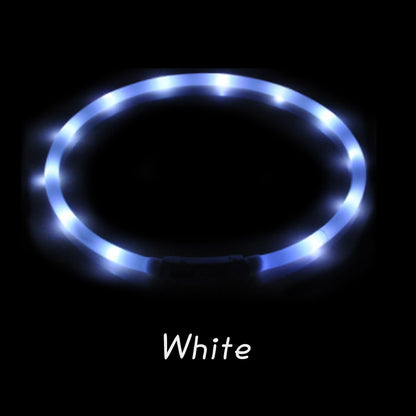 光る首輪 光る 充電式 散歩 首輪 LED おしゃれ 犬 夜 ペット レインボー 猫 USB ライト