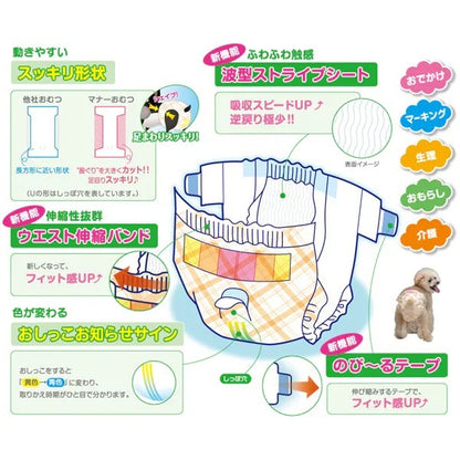 G017男の子&女の子のためのマナーおむつ のび～るテープ付 SSサイズ ジャンボパック 64枚入