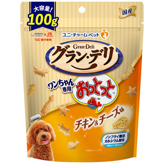 <a href="https://www.qoo10.jp/gmkt.inc/Search/brand.aspx?brandno=18151" target="_blank" class="title_brand" id="btn_brand" title="ユニ・チャーム">ユニ・チャーム</a>グランデリ ワンちゃん専用おっとっと チキン&チーズ味 100g