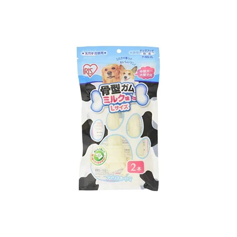 【即納】アイリスオーヤマ 犬 おやつ 骨型ガムミルク Lサイズ 2本入