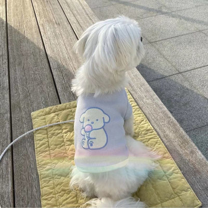 ペット服 猫 犬服 刺繍 ワッフル 春 秋 夏 ボトム ファイター プードル ビションフリーゼ犬 服 犬 犬の服 犬 洋服 犬の服夏 犬洋服