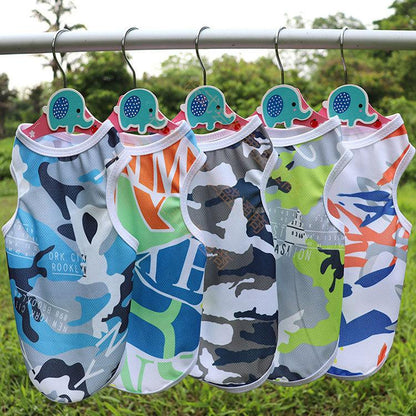人気沸騰ひえひえ 2点SET ドッグウェア クール ベスト 犬 服 かわいい 接触 冷感 春 夏 秋 迷彩タンクトップ カラフル ペットウエア ペット服 犬服