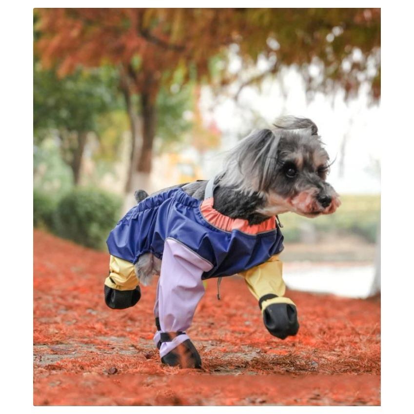 防水 犬 犬用レッグカバー サスペンダー付き防水犬用ブーツ レインコート 調節可能 脱げない 犬服 新作 セール 犬用レッグカバー 滑り止め レインパンツ