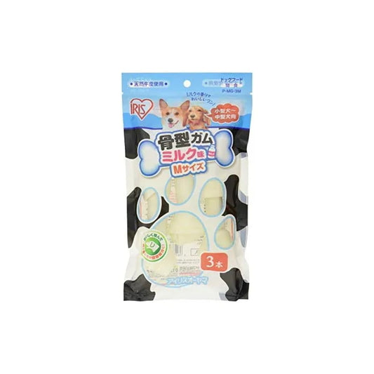 【即納】アイリスオーヤマ 犬 おやつ 骨型ガムミルク Mサイズ 3本入