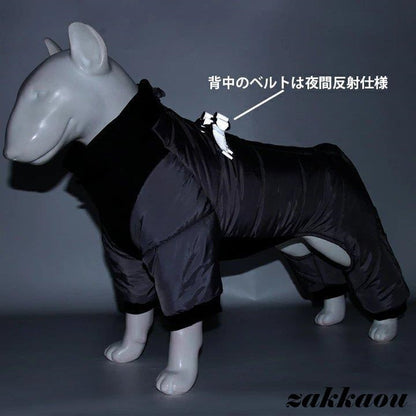 犬服 ハーネス 冬 ハーネス一体型 ダウン風ジャケット 洋服 保温 中綿ブルゾン ジャンパー カバーオール 小型犬 中型犬 犬の服 ジャケット 撥水 オシャレ 暖かい