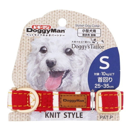 <a href="https://www.qoo10.jp/gmkt.inc/Search/brand.aspx?brandno=25753" target="_blank" class="title_brand" id="btn_brand" title="ドギーマン">ドギーマン</a>Doggys Tailor ドッグカラー S ニットスタイル レッド/ホワイト
