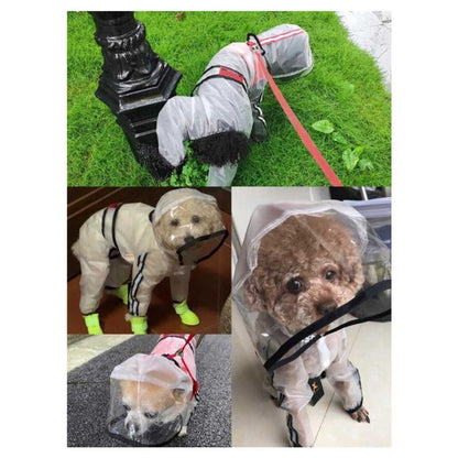 犬 レインコート 雨具 レインウェア ドッグウェア 犬服 フード付き 反射テープ付き ペット服 レインポンチョ 中型犬 大型犬 小型犬 犬屋 帽子付き