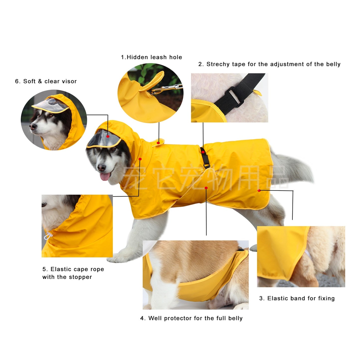 レジャー 犬のレインコート ケープ お腹カバー コギ テディ ゴールデンレトリバー ペット用レインコート 着脱しやすい 犬の服