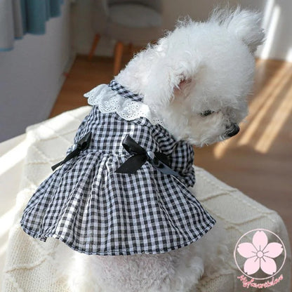 新入庫 ペット 服 安い 犬 春 夏 秋 ブラック チェック 柄 ワンピース かわいい 可愛い ハイブランド 猫 ドッグウェア