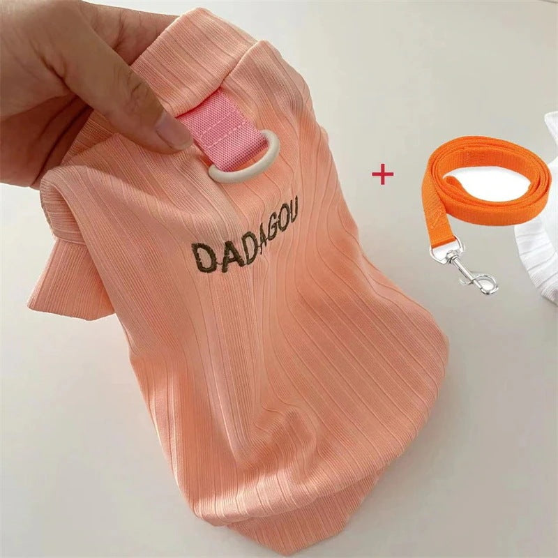 [犬 服]犬 洋服 ins人気商品 クールで滑らかなペットの春と夏のベストTシャツ猫犬犬二本足の服