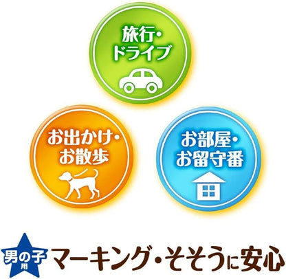 <a href="https://www.qoo10.jp/gmkt.inc/Search/brand.aspx?brandno=18151" target="_blank" class="title_brand" id="btn_brand" title="ユニ・チャーム">ユニ・チャーム</a>まとめ商品8枚+25枚ペット専用ウェットティッシュ付き マナーウェア 男の子 SSSS オムツ 超小型犬 子犬用 最小サイズ 4枚x2コ(ブルー)