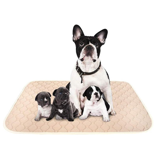 【即納】ULIGOTA ペットシーツ 洗える 猫 犬用 おしっこパッド ペット用 トイレ下敷きマット 速乾 洗える ポリエステル 大判サイズ 多頭飼いに最適(ベージュＸＬ 二枚セット)
