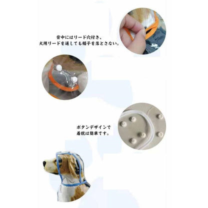 中型犬 小型犬 犬のリード用オープン口付き 防水 雨具 レインウェア 犬雨衣 犬用 お散歩 着脱簡単 レインポンチ 透明 レインコート 柴犬 かわいい