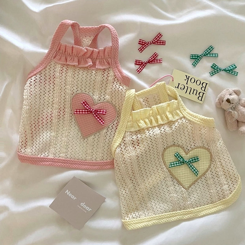 [犬 服]犬 洋服 ins人気商品 ペット犬服かわいい薄型通気性愛メッシュスリング小型犬猫ベスト
