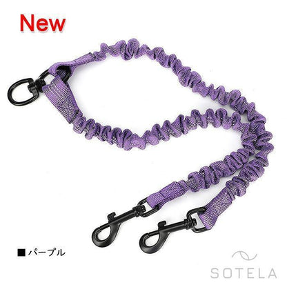 伸縮リード お散歩用 2頭引きリード ツインリードフレンチブルドッグ 中型犬 ラクラク 多頭飼い