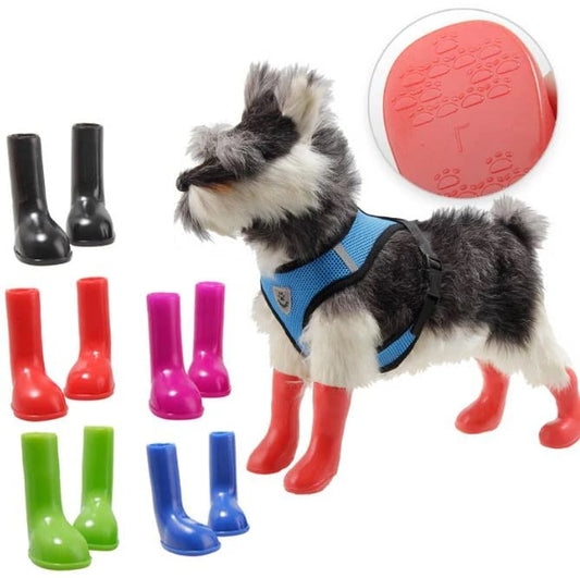 犬用ブーツ 長靴 ドッグシューズ レインシューズ 雨靴 ラバーシューズ ペットシューズ 犬の靴 犬靴