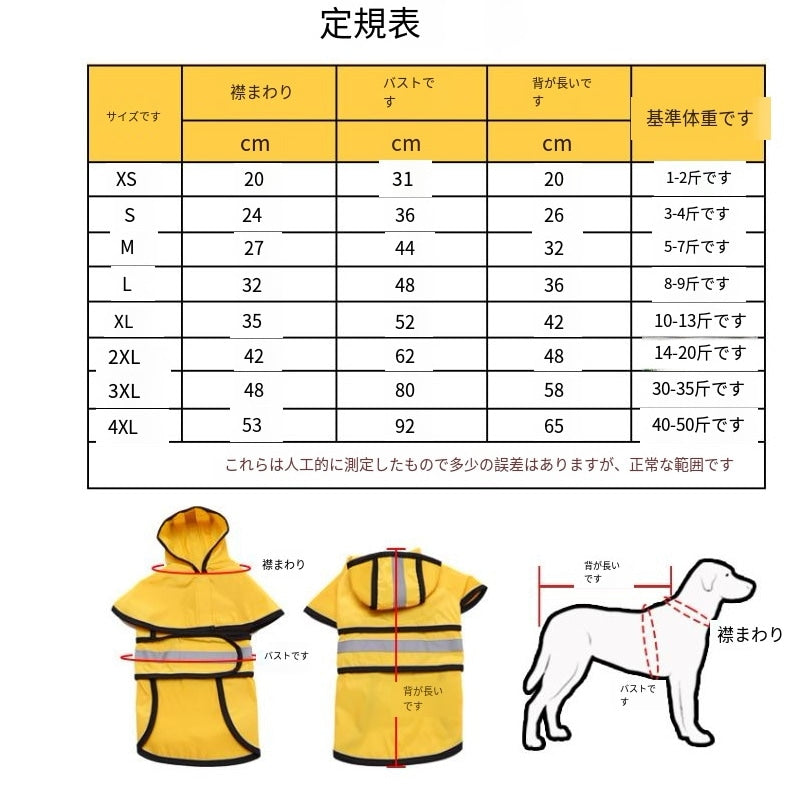 メガ割 ペット服 レインコート 犬の服 ペット用品 ドッグウェア 雨具 ポンチョ 雨着 小型犬 中型犬 大型犬 フード付き 旅行 お出かけ 梅雨