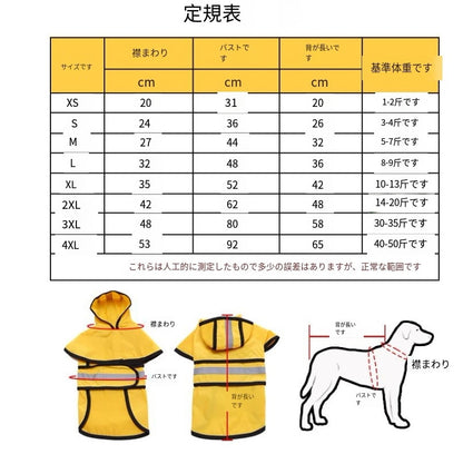 メガ割 ペット服 レインコート 犬の服 ペット用品 ドッグウェア 雨具 ポンチョ 雨着 小型犬 中型犬 大型犬 フード付き 旅行 お出かけ 梅雨