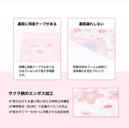 <a href="https://www.qoo10.jp/gmkt.inc/Search/brand.aspx?brandno=109151" target="_blank" class="title_brand" id="btn_brand" title="Honeycare">Honeycare</a>ペットシーツ サクラ柄入り ペットシート厚型　サイズ選択可 レギュラー ワイド スーパーワイド 256枚 128枚 64枚 まとめ買い サクラの香り付き 犬 猫 ペット用品