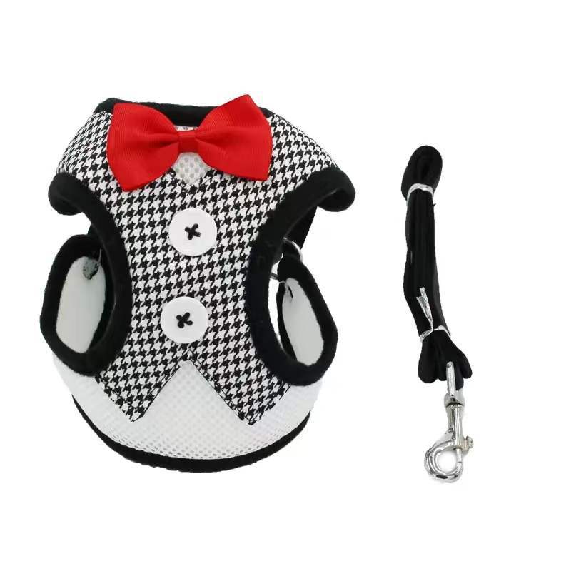 ハーネス リード 2点セット 犬用 ペット用 胴輪 リーシュ 胸当て ベスト お散歩グッズ 天使 羽根 エンジェル リボン メッシュ 小型犬 小型犬