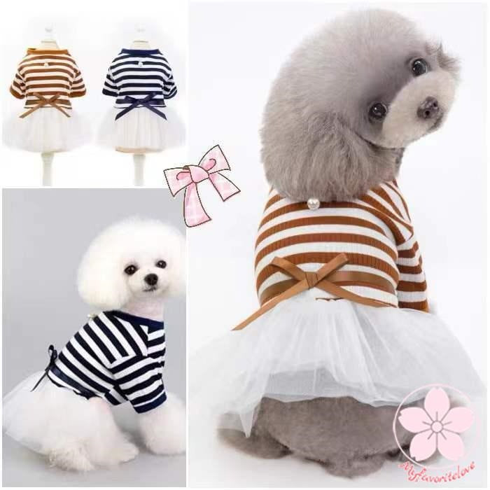 新作登場 ぺット 服 安い 犬 春 夏 秋 ボーダー 柄 ワンピース かわいい 可愛い ハイブランド 猫 ドッグ ウェア